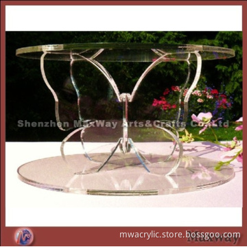 Clear Round Promotional Single Acrylic Cupcake Display Stand Holder Rack with Butterfly Supply